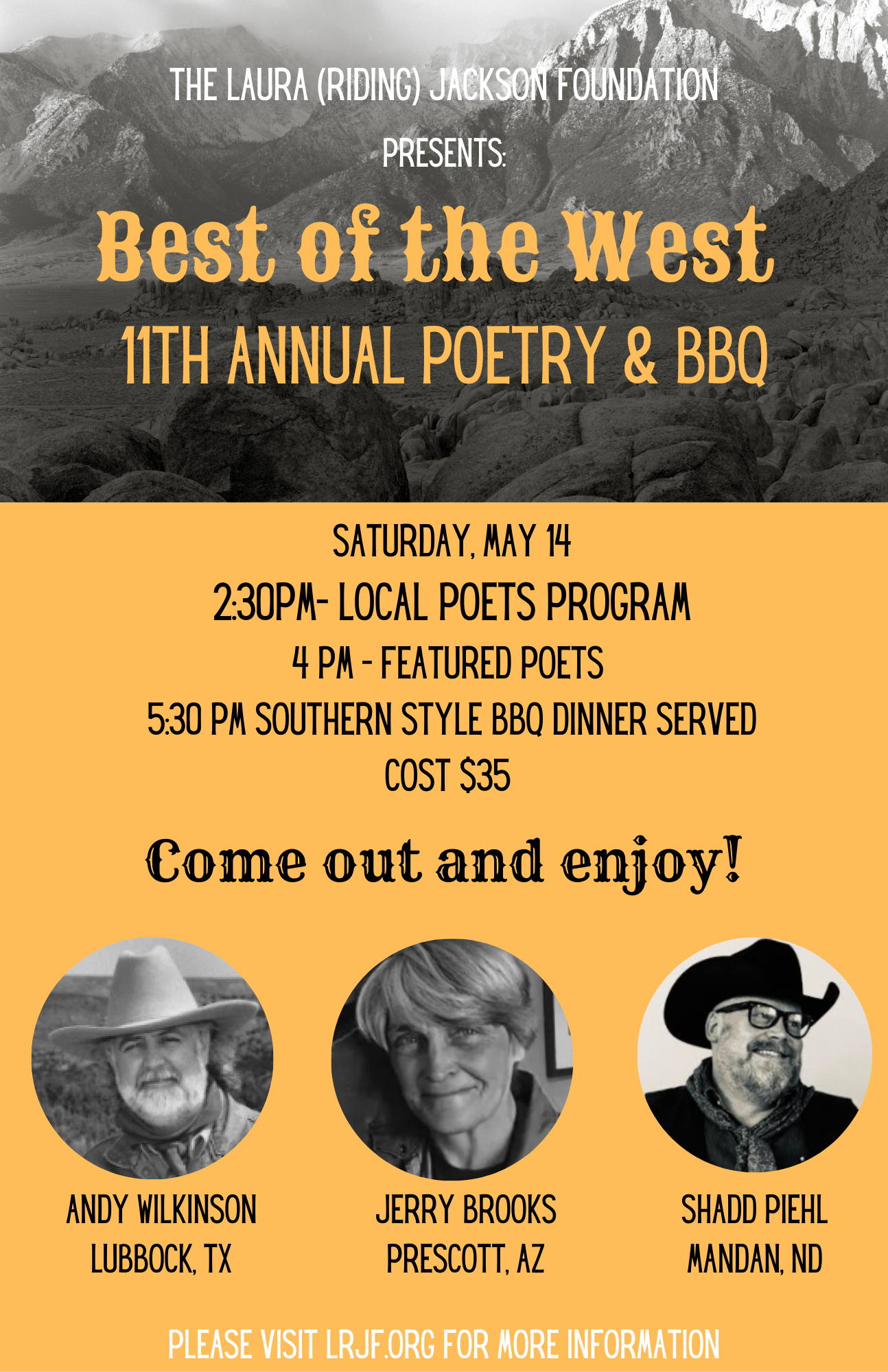 11th Annual Poetry and BBQ May 14th 2:30