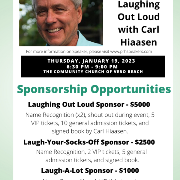 Sponsorships Available for 30th Anniversary Event with Carl Hiaasen